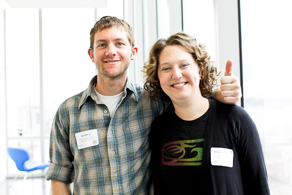 Researchers Kyle Rattray and Kathy Davidson at the Blau Lab